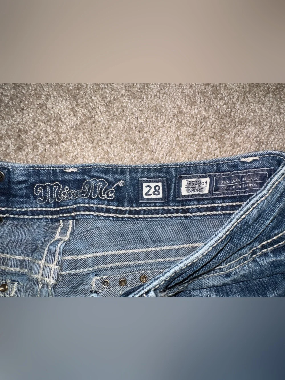 MissMe Zipper Denim Shorts